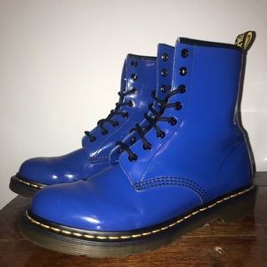 Blue Patent Leather Boots